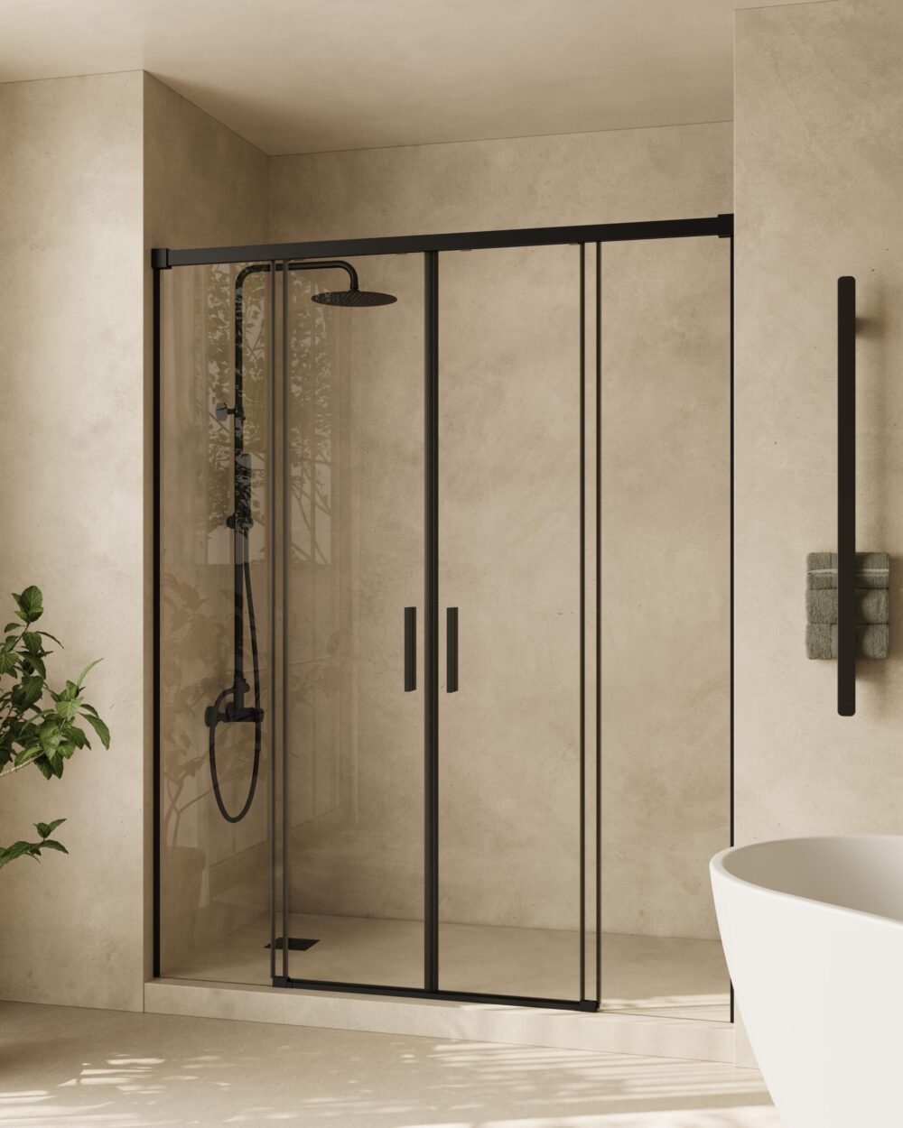 Frontal 4P Damasco,215cm (212 - 217), PERF NEGRO transparent
