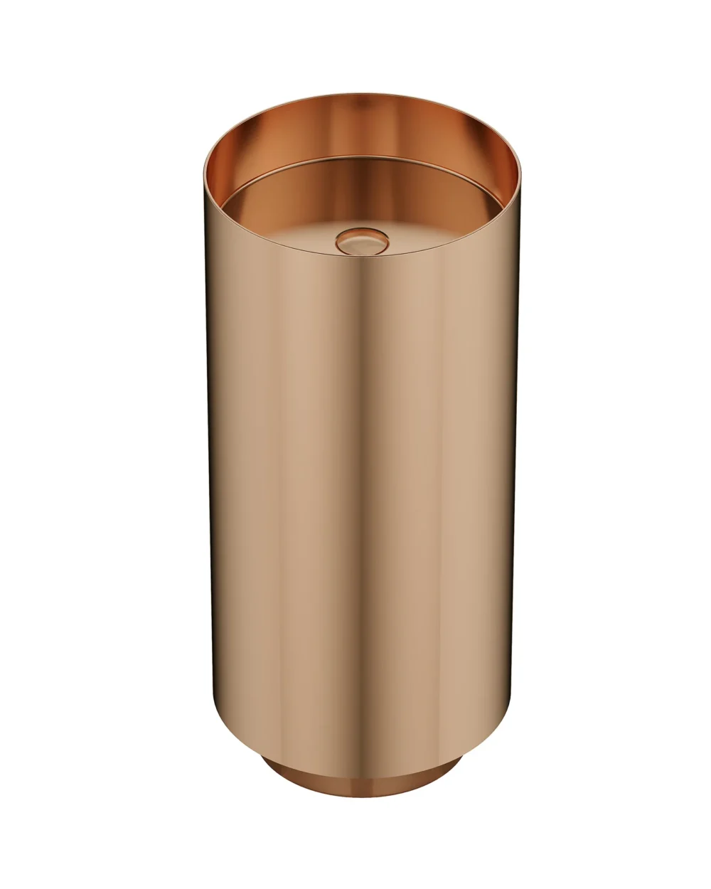 Lavatório freestanding aço inox ouro rosa