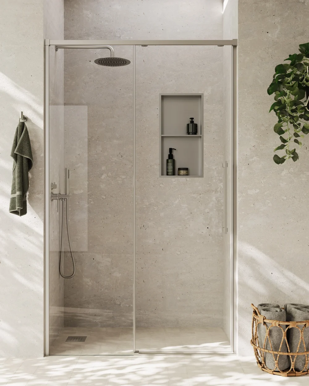 Frontal Duche ATHENAS 2P-165(162-165)x200cm, ESCOVADO trans