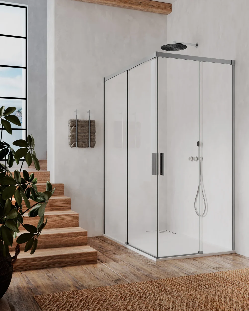 Cabine quadrada  Damasco 70x140x195 OURO ROSA transparente 6
