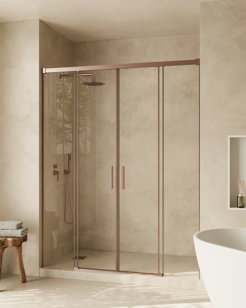 Frontal 4P Damasco,185cm (182 - 187), Ouro Rosa Transparente