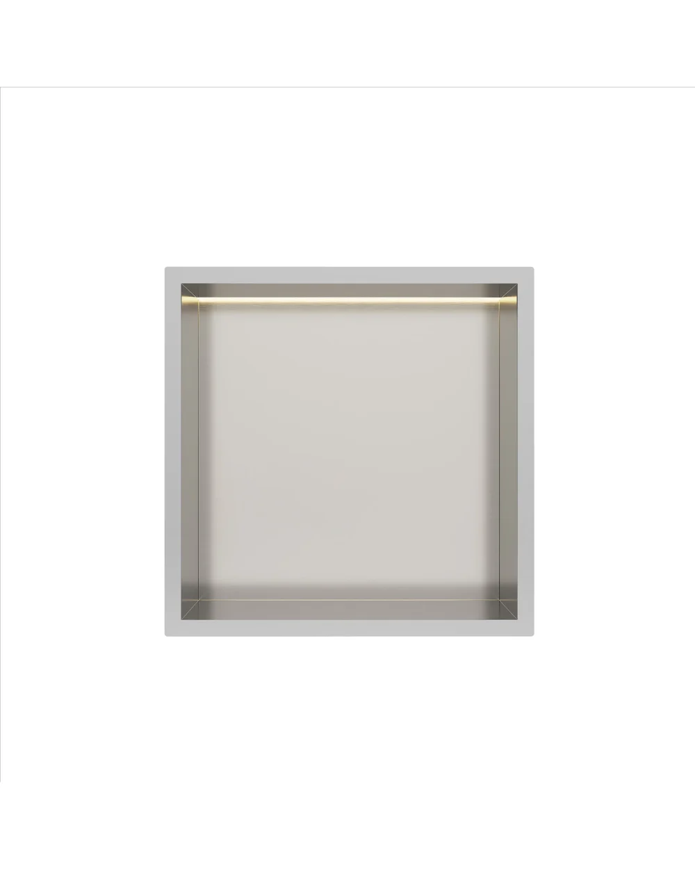 Nicho parede inox c/led 30x30 aço escovado