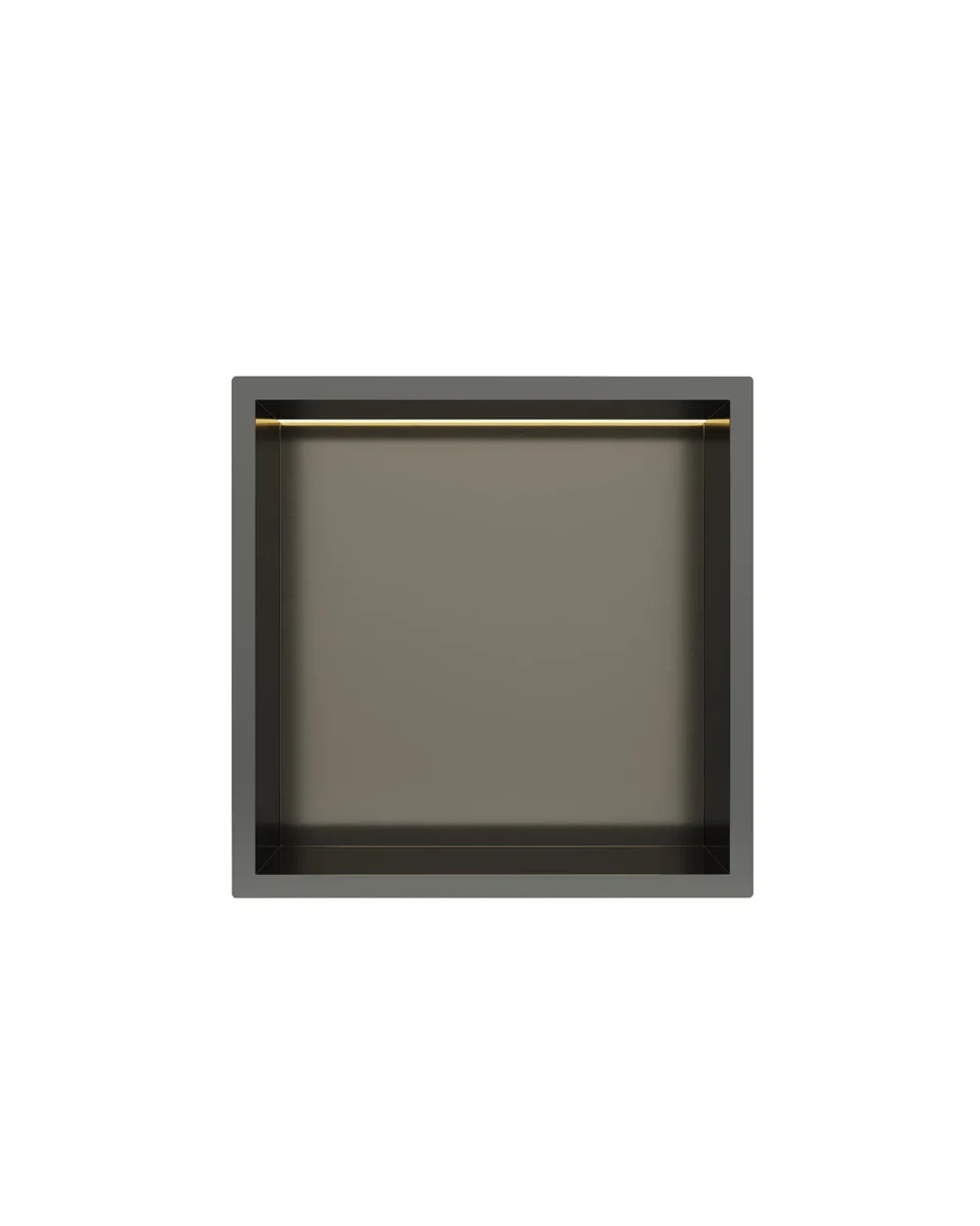 Nicho parede inox c/led 30x30 gun metal