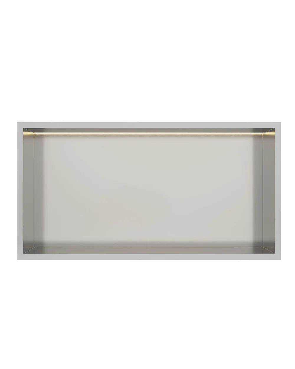 Nicho parede inox com led 60x30 aço escovado