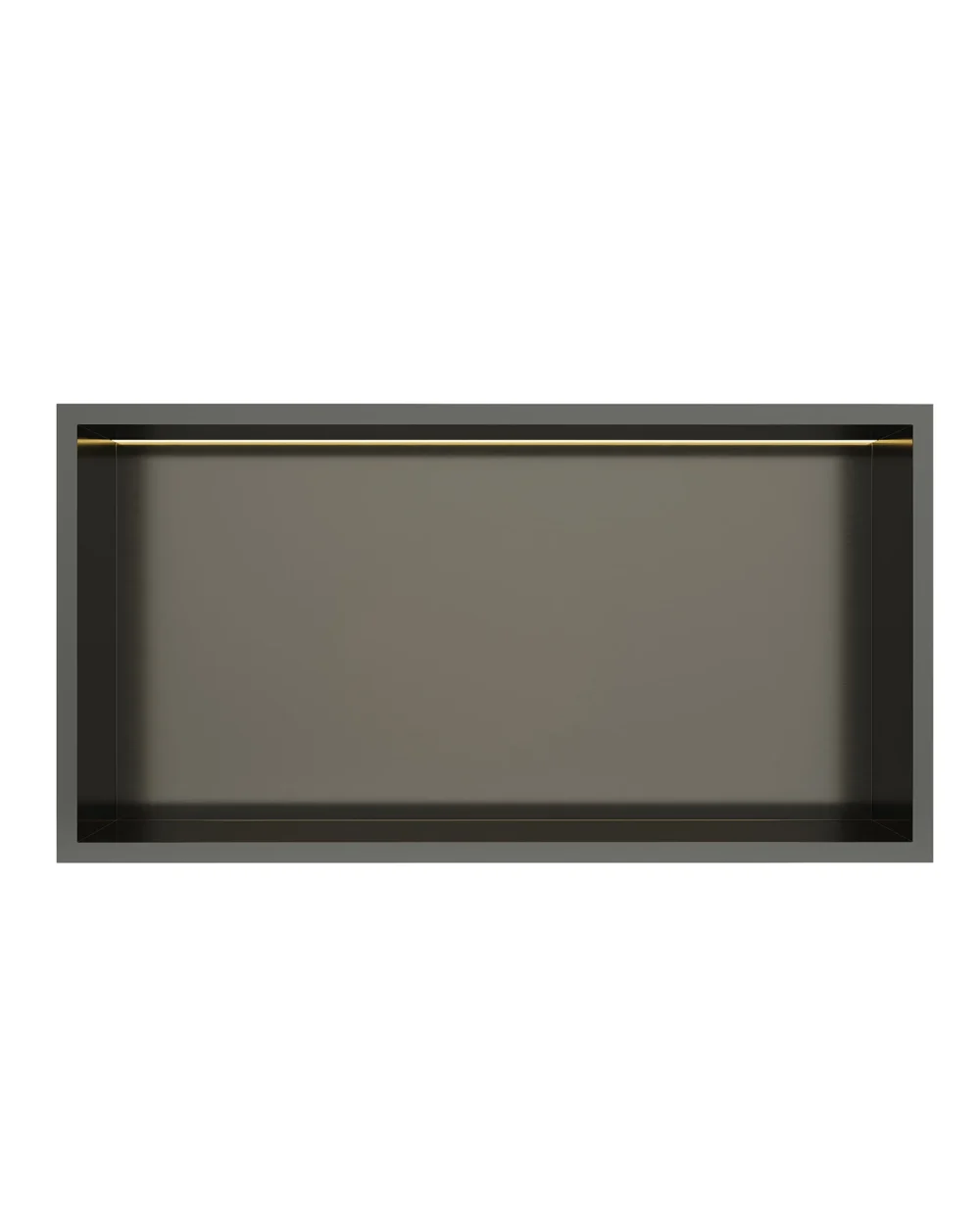 Nicho parede inox com led 60x30 gun metal