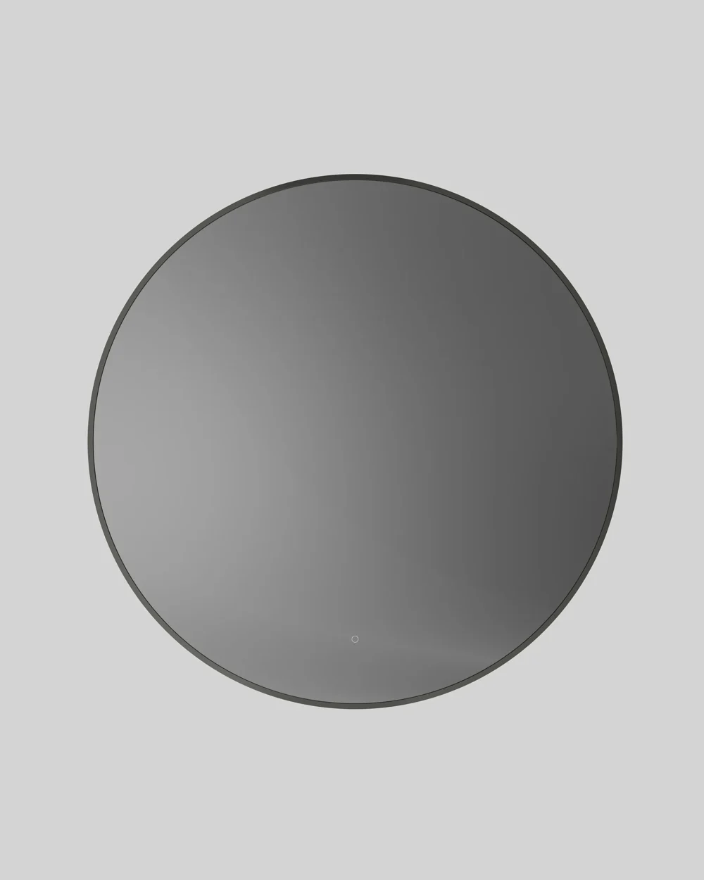 Espelho redondo D100 moldura gun metal