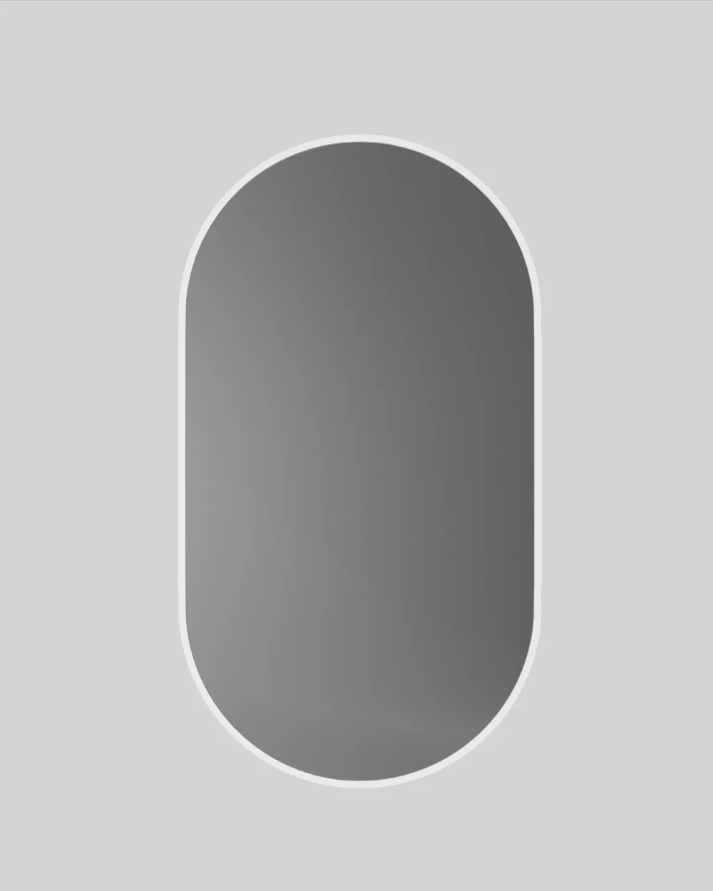 Espelho oval 50x90 moldura branco