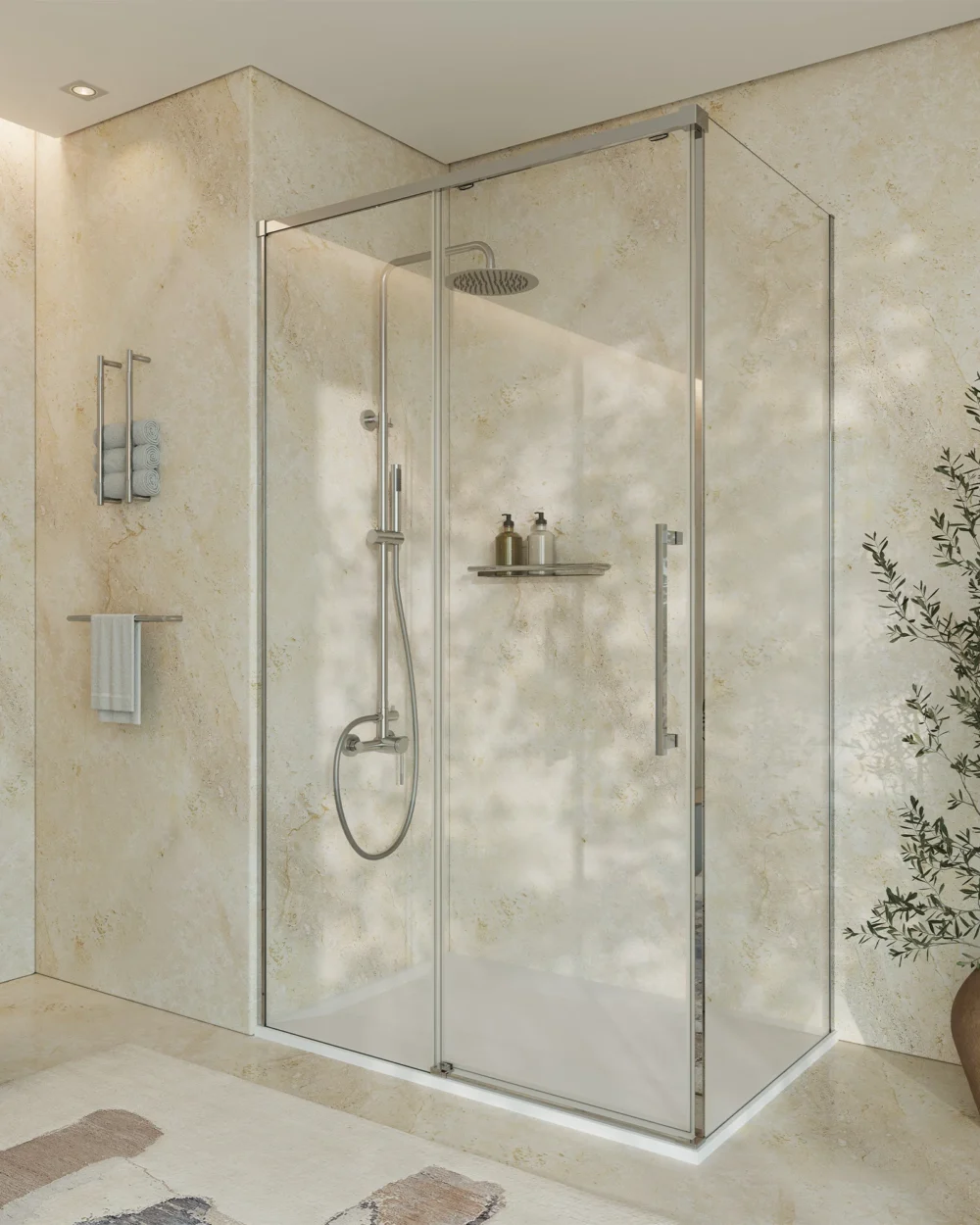 Reguardo duche UNIKA 2PL 80cm(78-80) X 80cm(78-79,5) trp cr