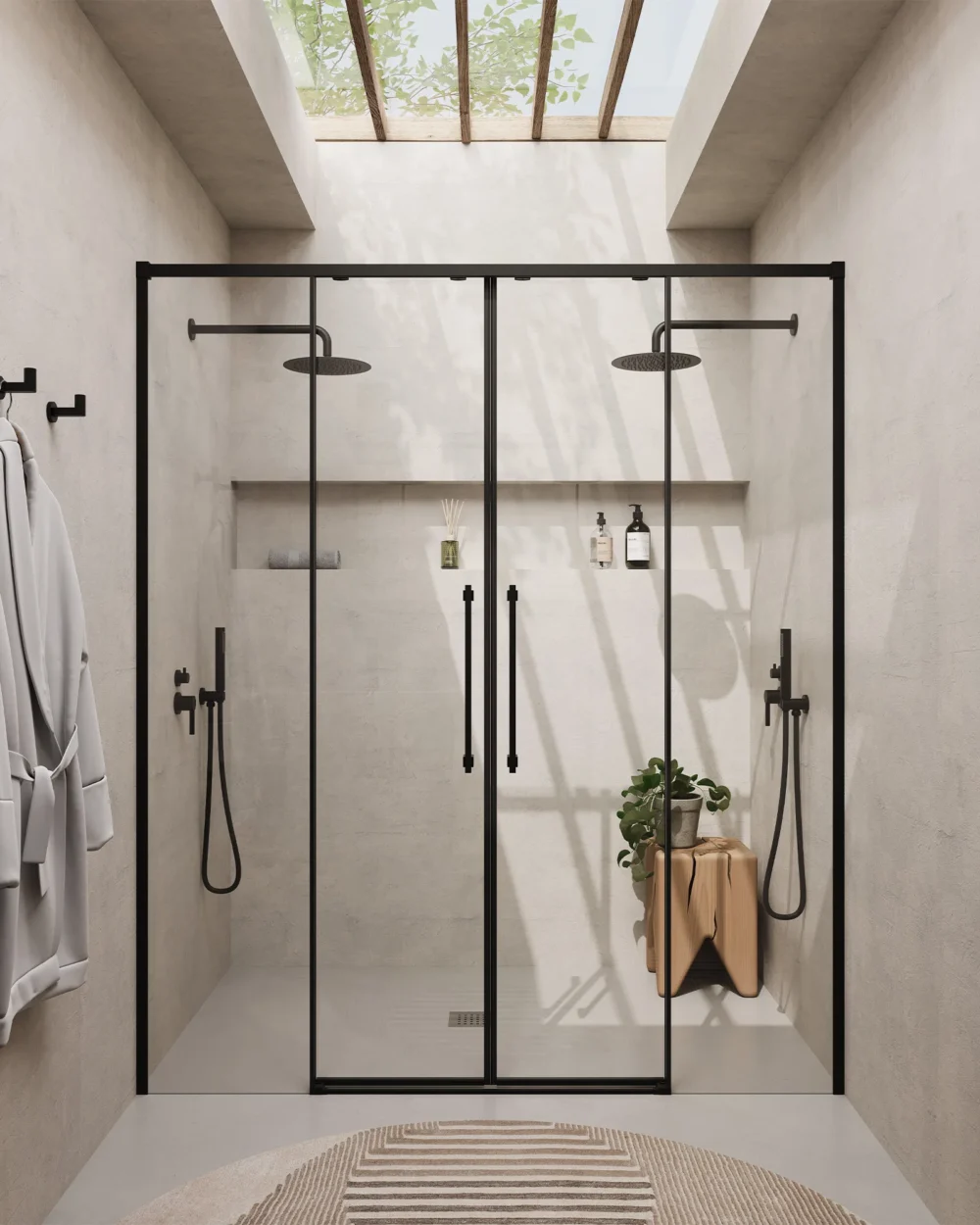 Frontal 4P Damasco,215cm (212 - 217), PERF NEGRO transparent
